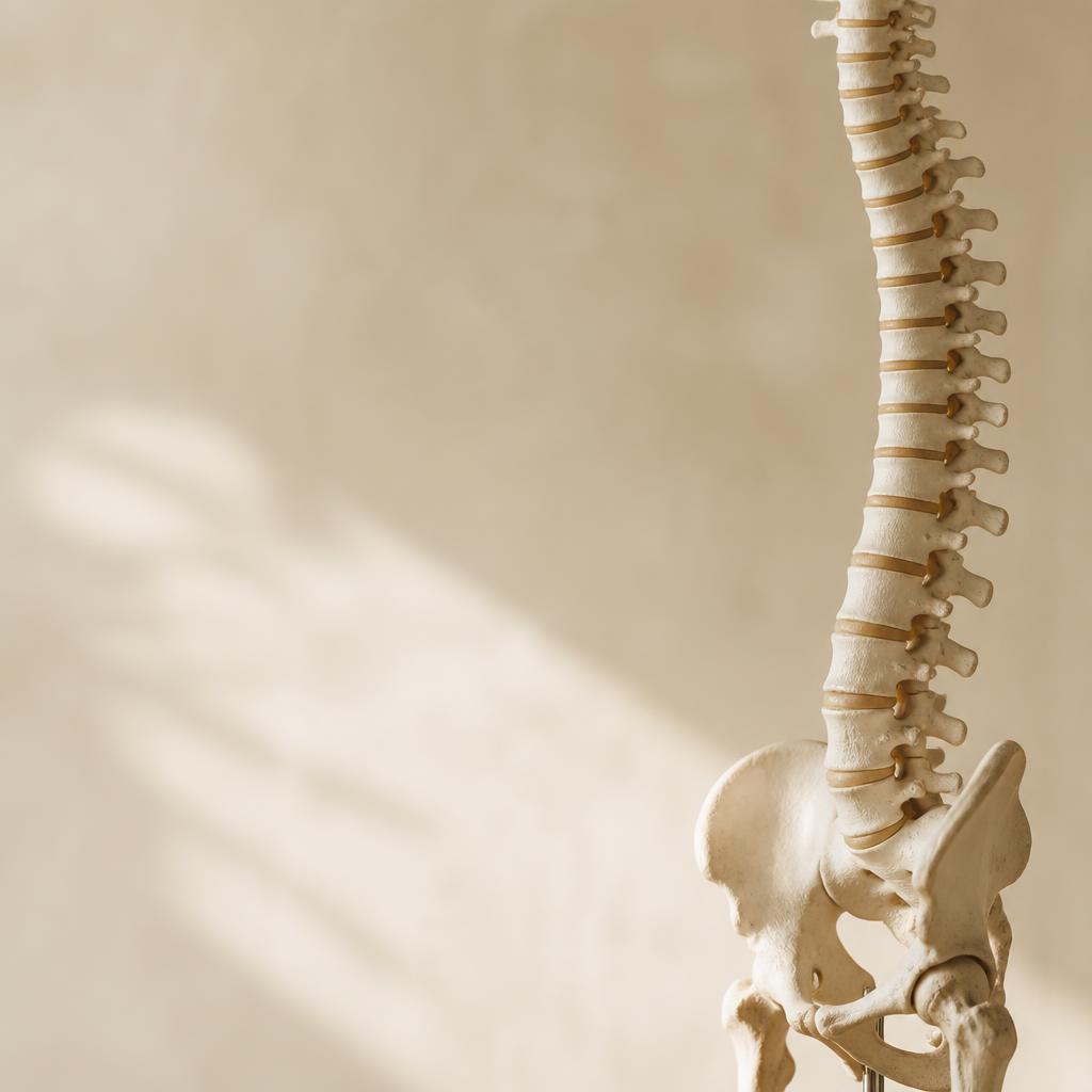 Anatomical spine model in soft daylight